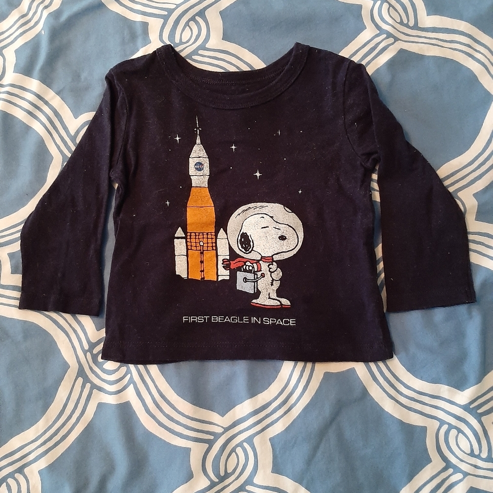 GAP Snoopy with Rocket Shirt 6-12m